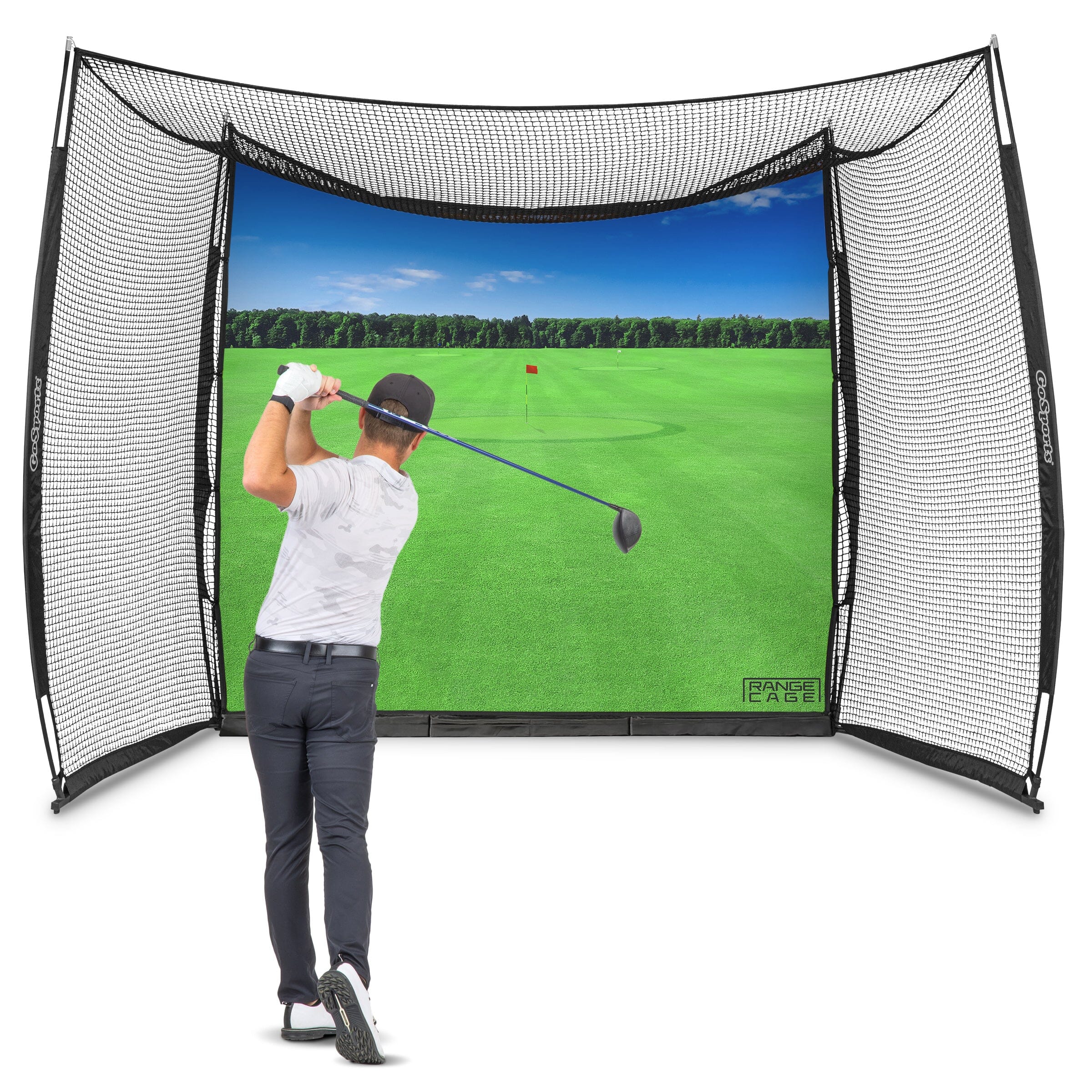 GoSports 10 ft x 8 ft Golf Practice Hitting Net with Impact Screen