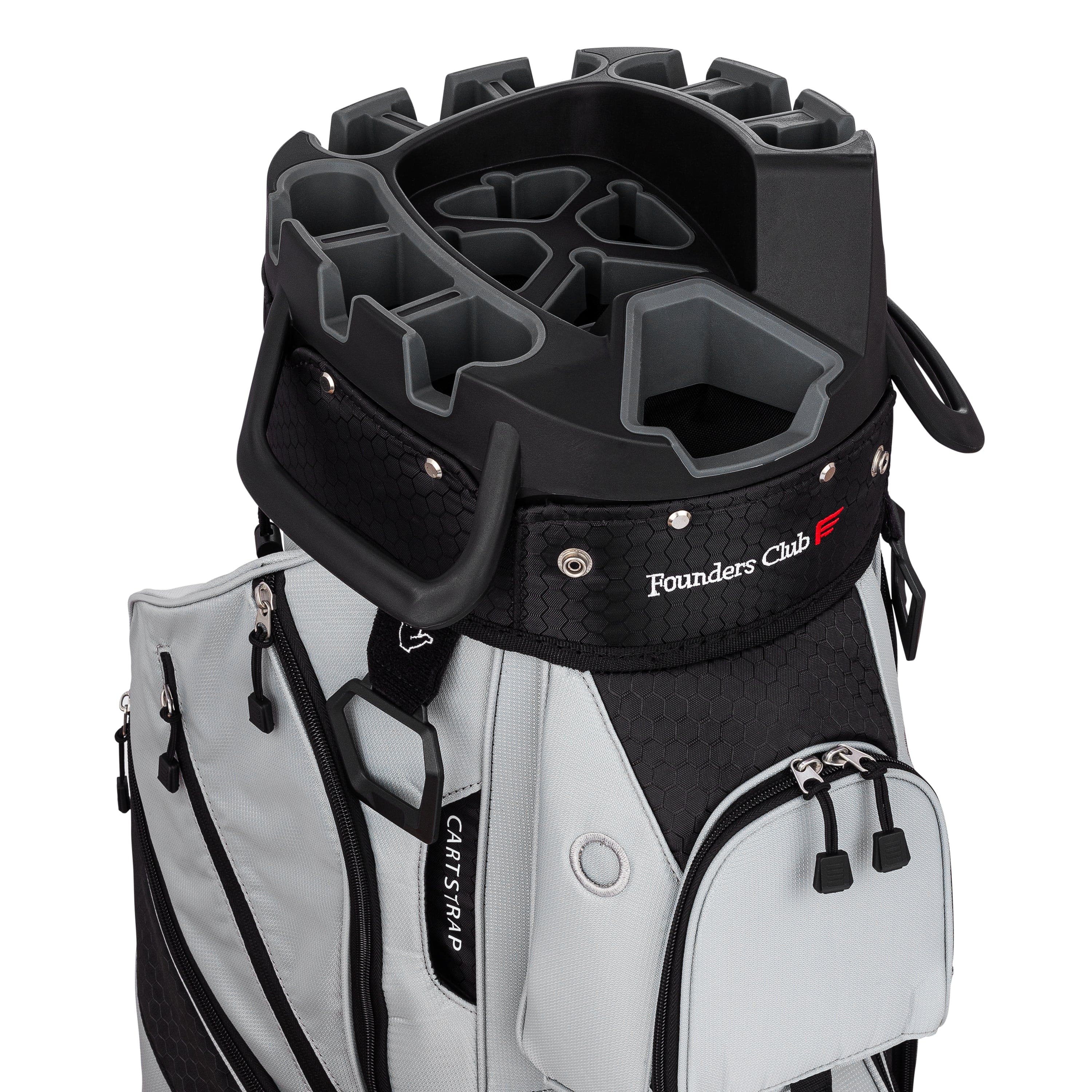 Founders Club 4th Generation Player Series Club Lock Organizer Golf Cart Bag for Men with 14 Way Anti Rattle Divider Top- Free Snap On Rain Hood-Full Length Dividers