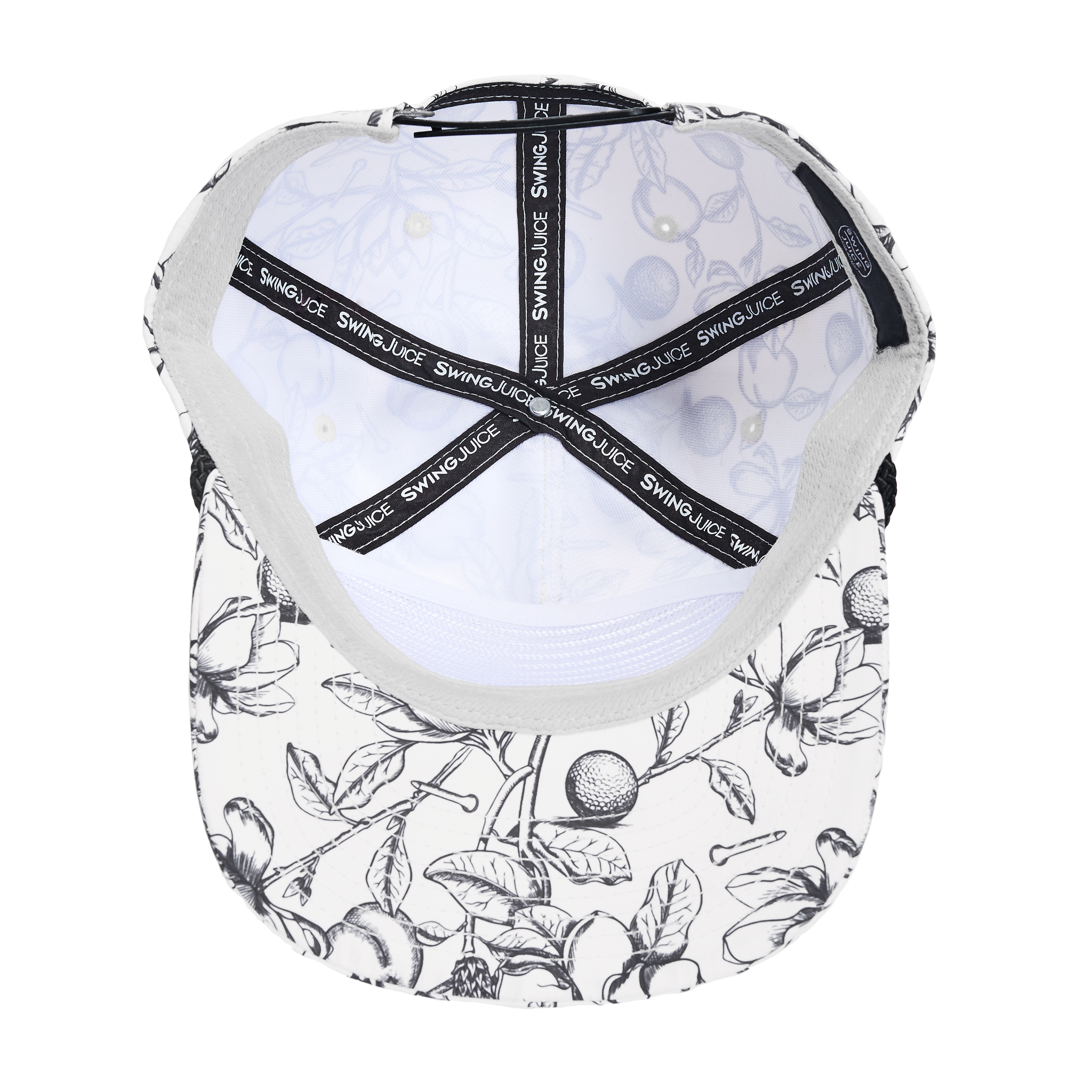 Golf Magnolia Toile Unisex Rope Hat Ivory O/S
