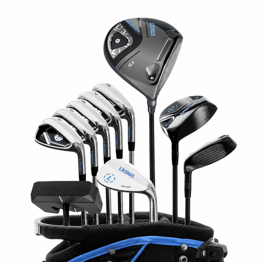 Lazrus Golf 11 pc Set - LAZ2 Driver, 3W, 1H, 6-PW Irons, 52° Wedge, Putter & Bag Optional