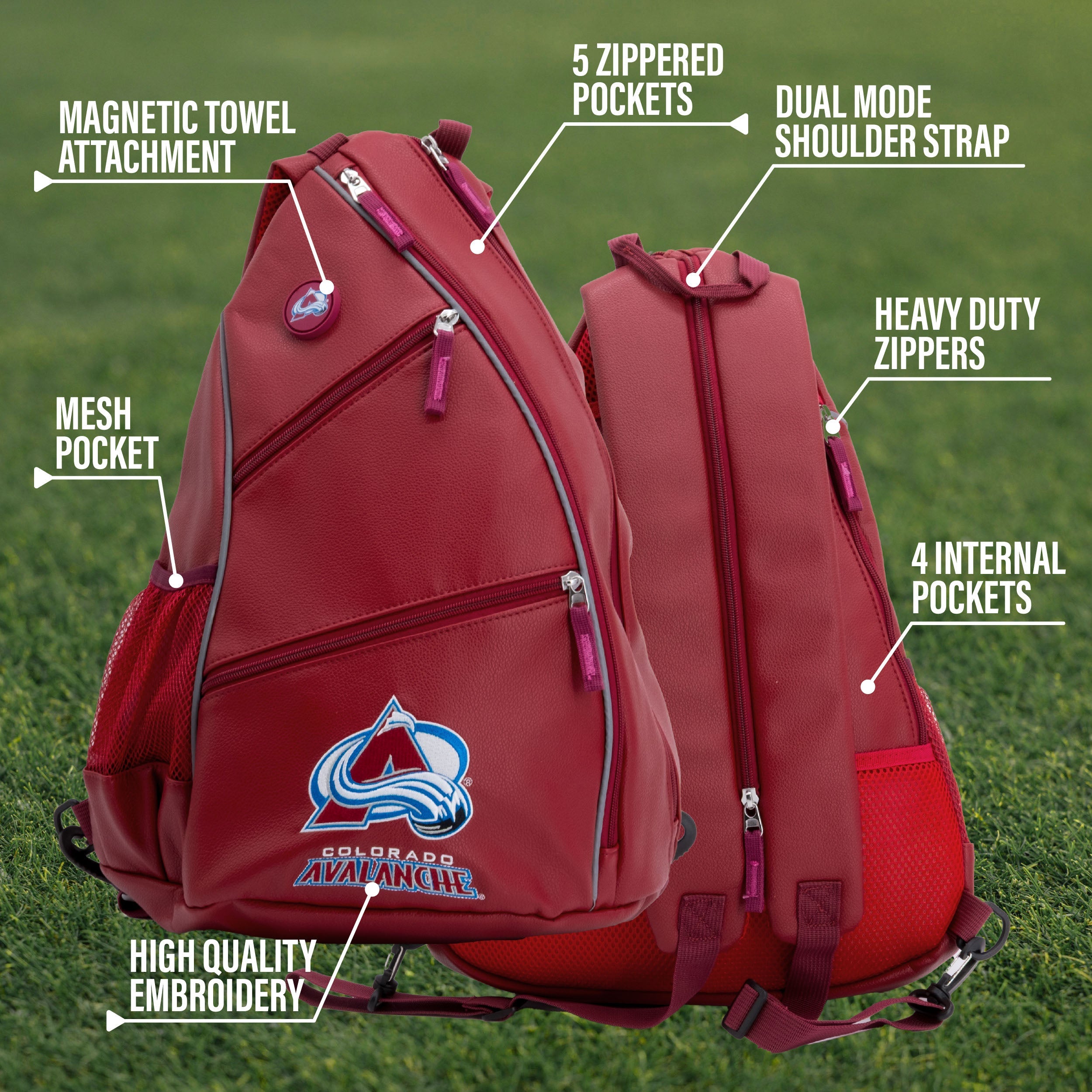 Colorado Avalanche PU Leather Backpack