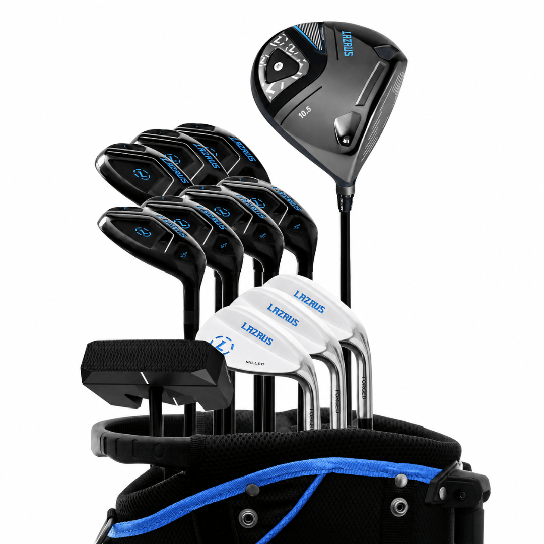 Lazrus Golf 13 pc Set - Laz2 Driver, 3 Wedges Set, Hybrids (4-PW), Putter & Bag (optional)