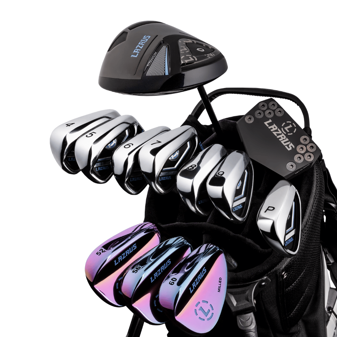 Lazrus Golf 13 pc Set - LAZ2 Driver, 3 Wedges Set, Irons (4-PW), Putter & Bag (optional)