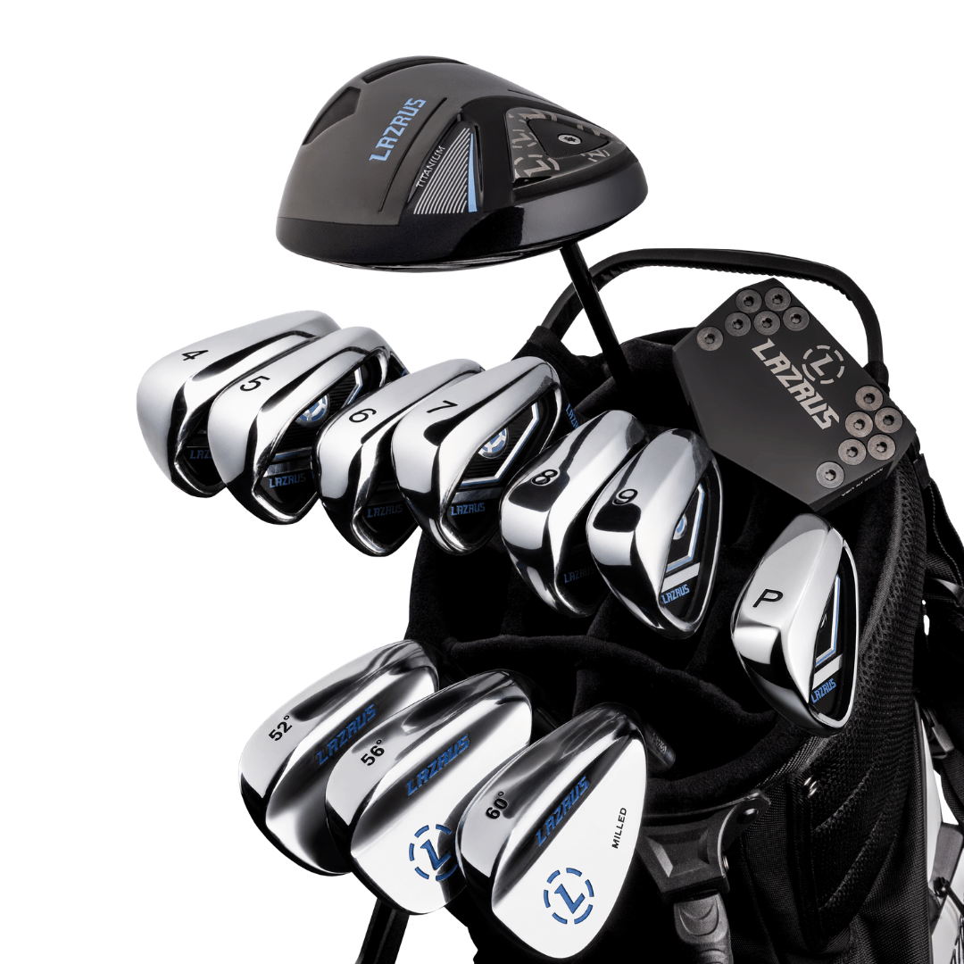 Lazrus Golf 13 pc Set - LAZ2 Driver, 3 Wedges Set, Irons (4-PW), Putter & Bag (optional)