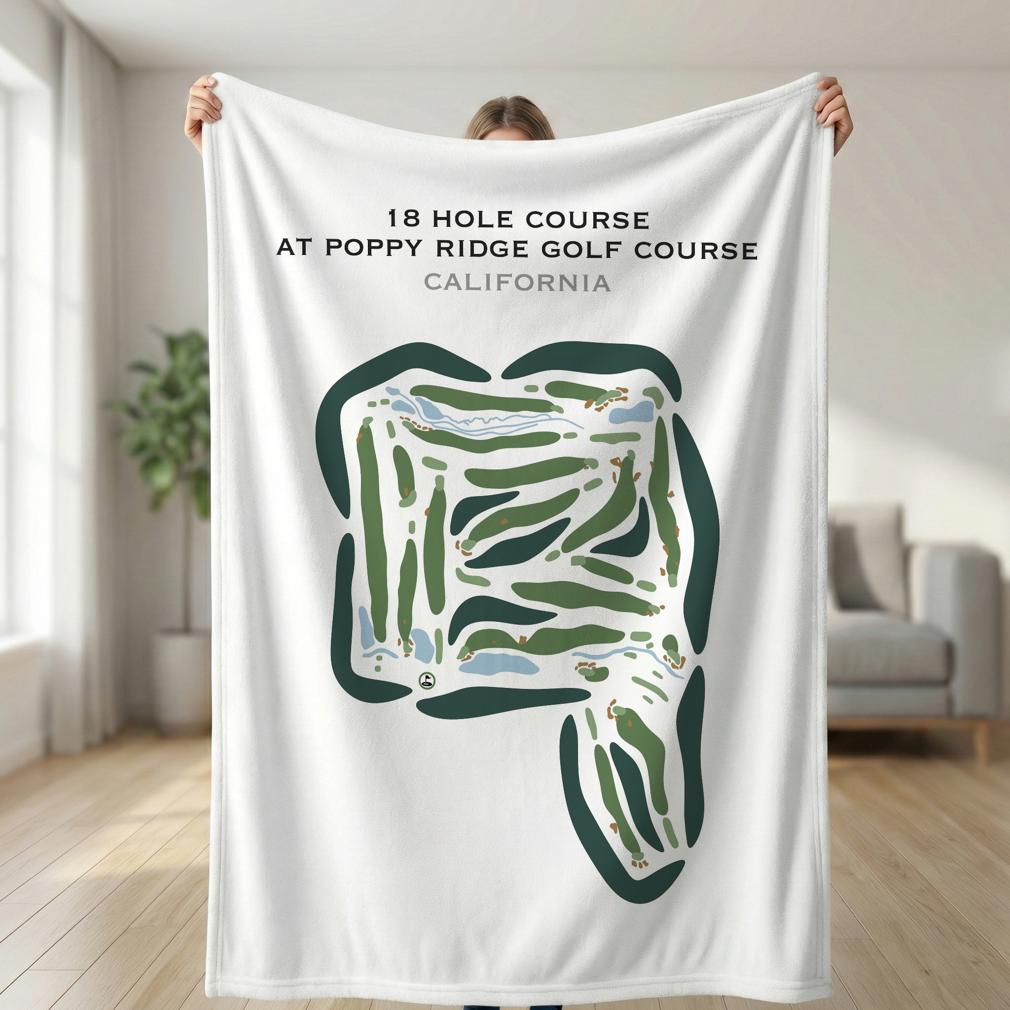 18-Hole Course at The Poppy Ridge Golf Course, California - Printed Golf Courses