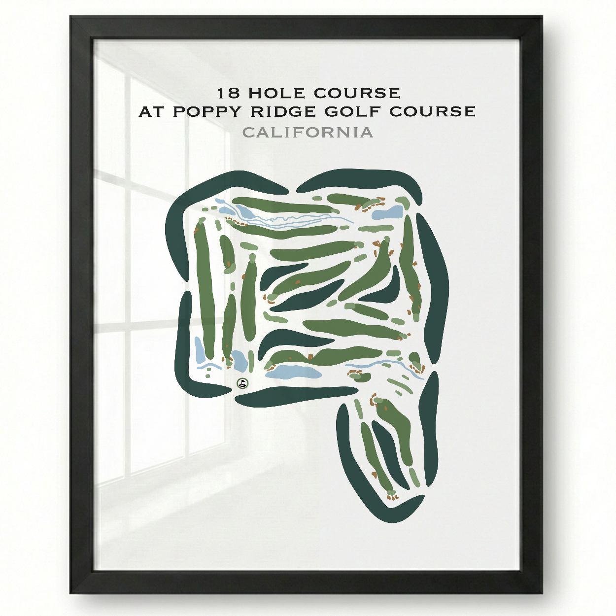 18-Hole Course at The Poppy Ridge Golf Course, California - Printed Golf Courses