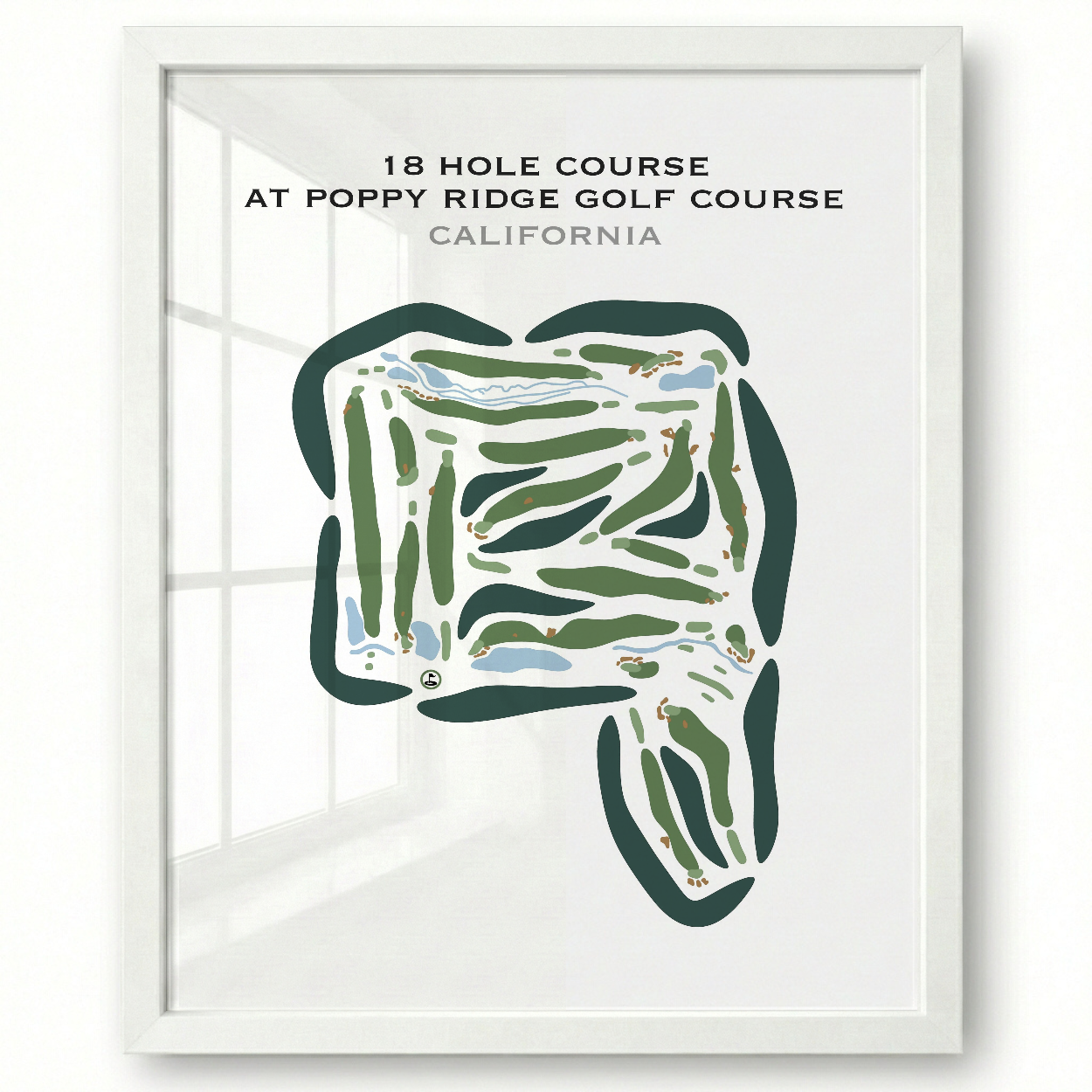 18-Hole Course at The Poppy Ridge Golf Course, California - Printed Golf Courses