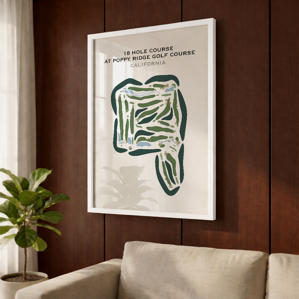 18-Hole Course at The Poppy Ridge Golf Course, California - Printed Golf Courses