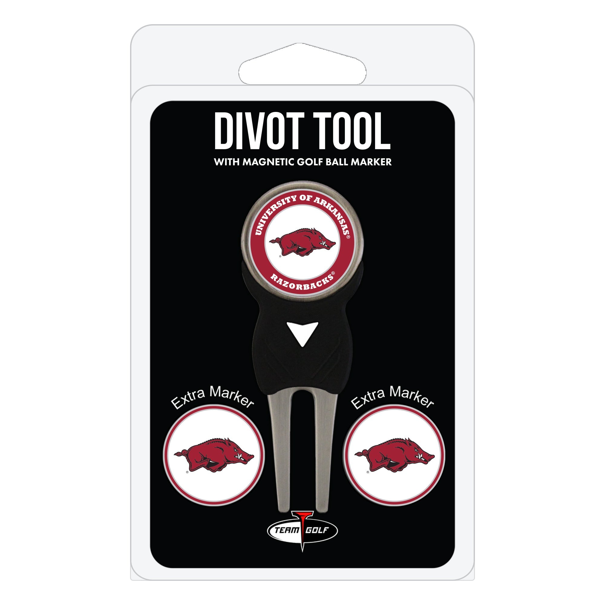 Arkansas Razorbacks Divot Tool + 3 Ball Markers