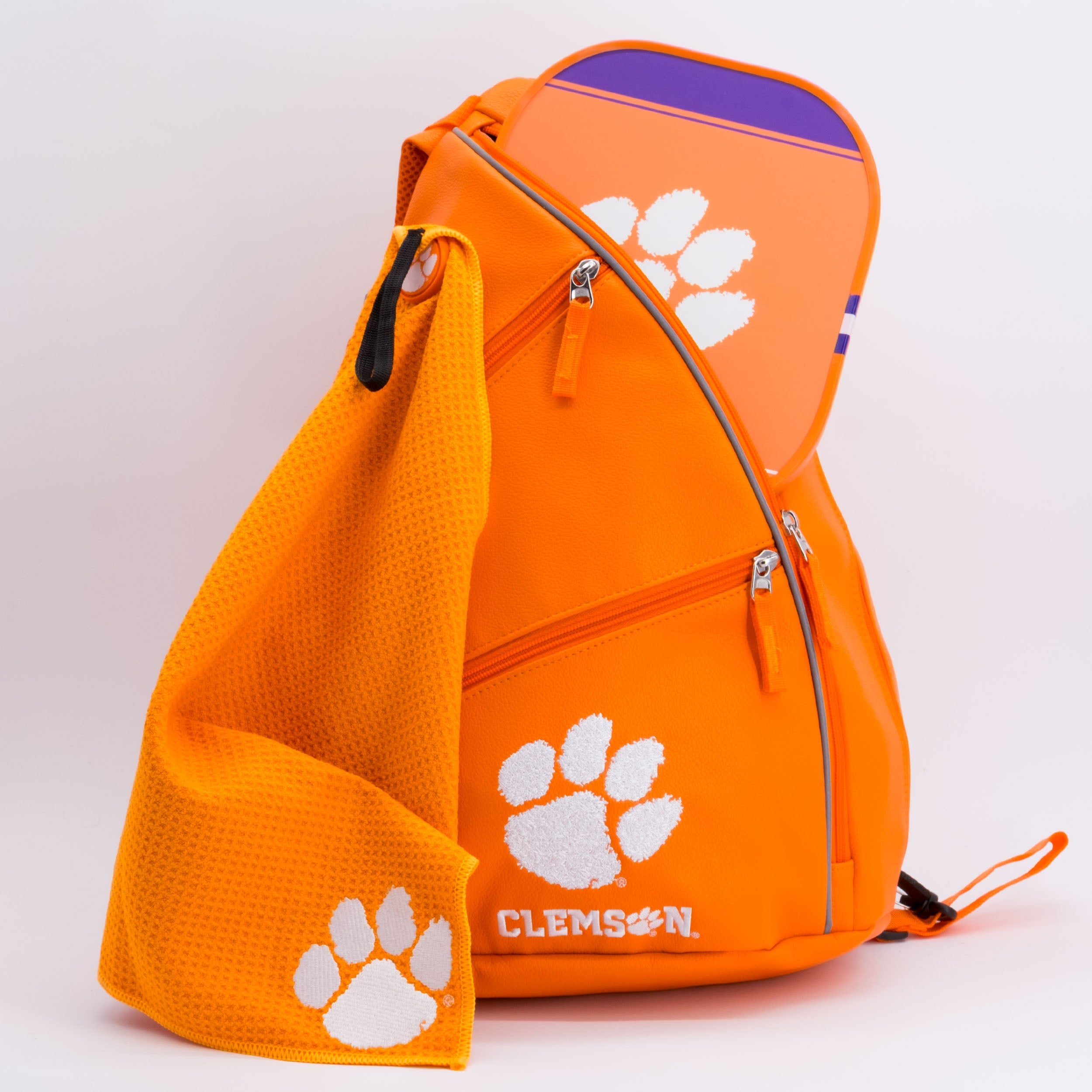 Clemson Tigers PU Leather Backpack