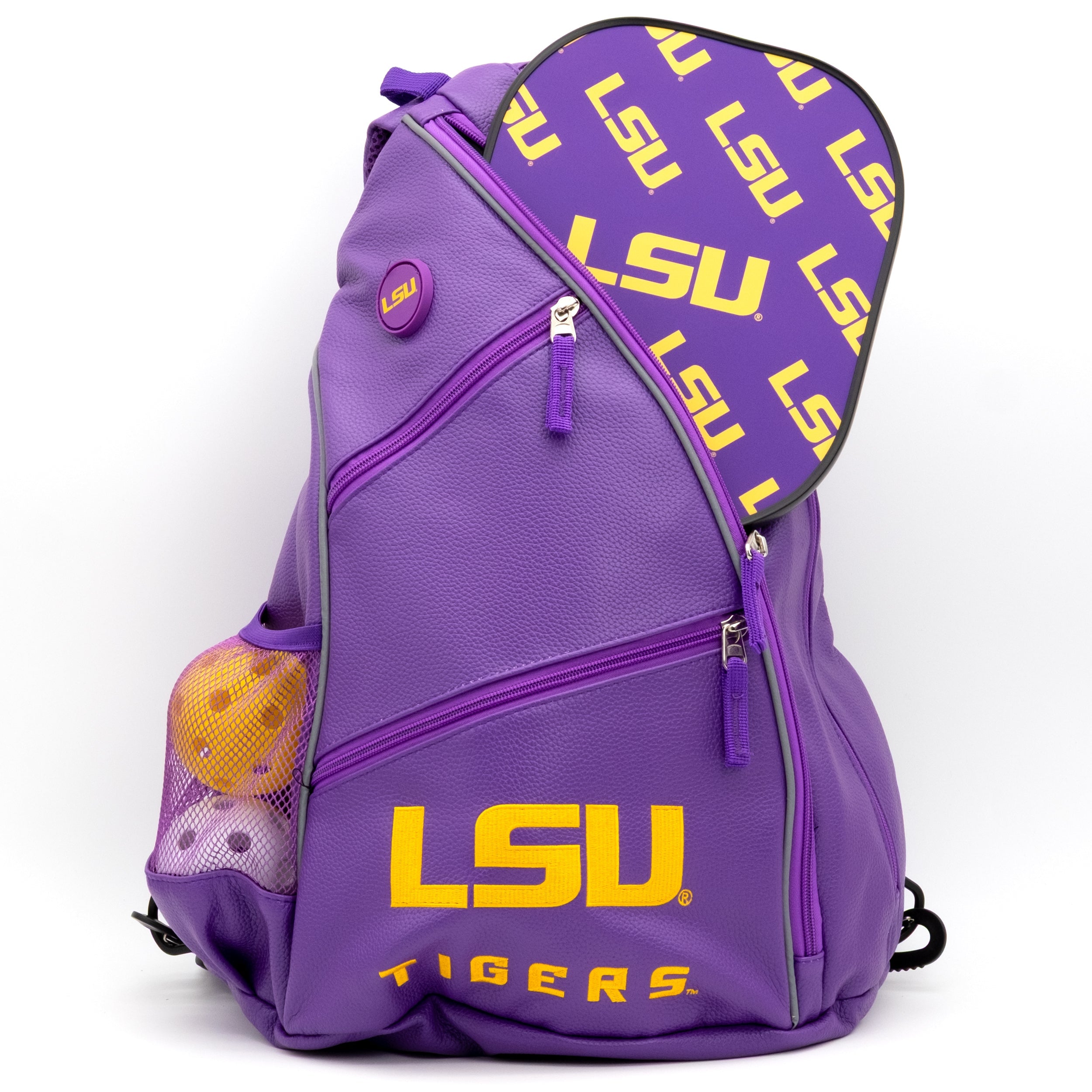 LSU Tigers PU Leather Backpack