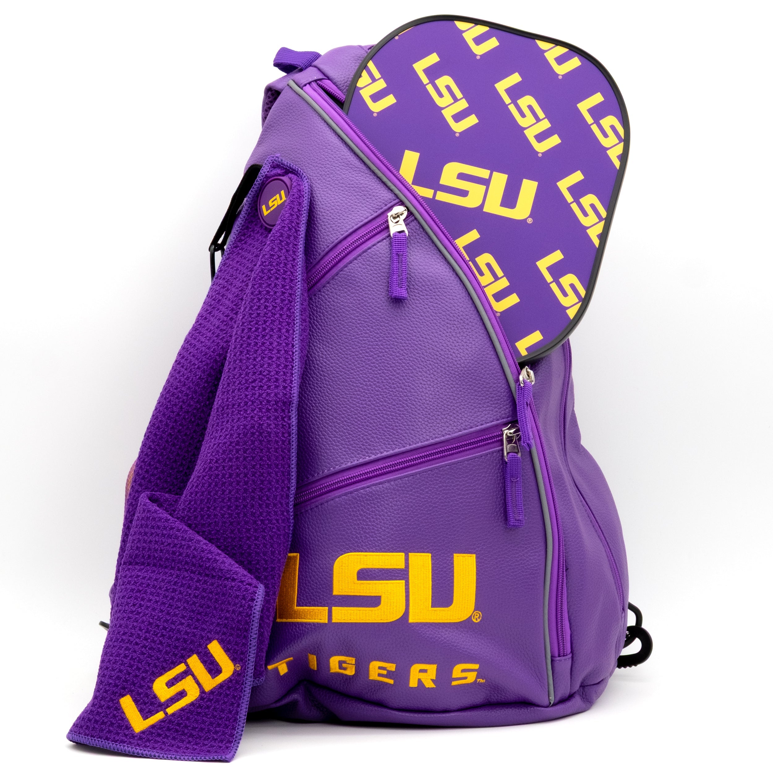 LSU Tigers PU Leather Backpack