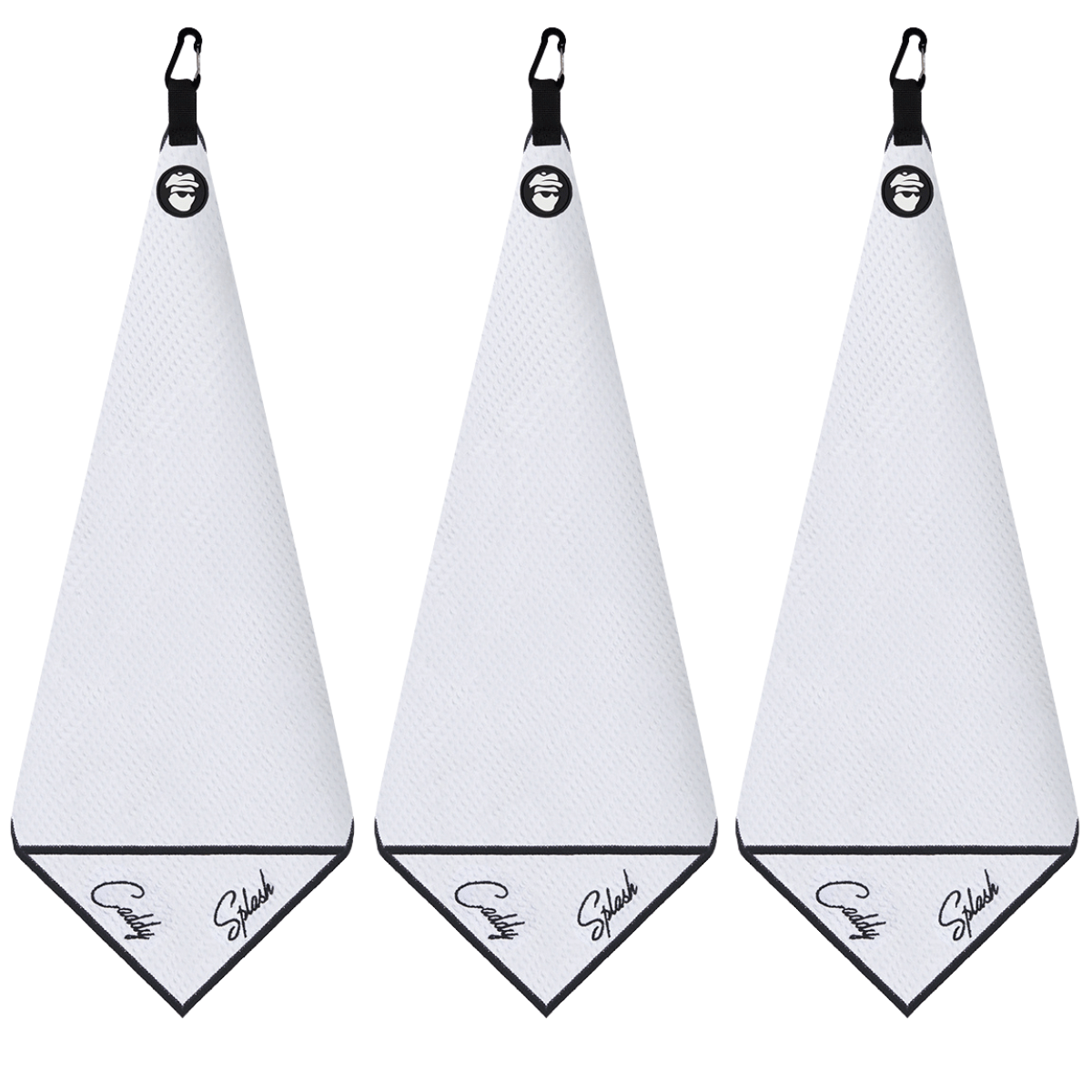 Magnetic Golf Towel with Ball Pocket - (White)