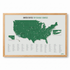 United States Push Pin Map: Top 250 Golf Courses (Green)