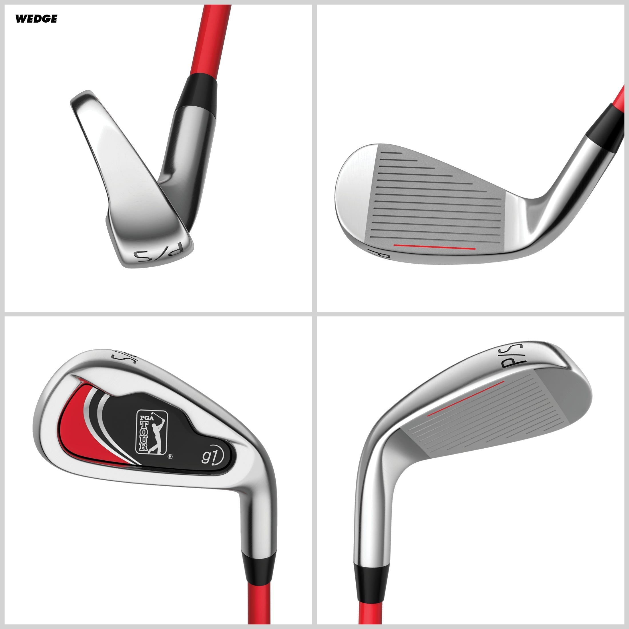 PGA TOUR® Juniors 10 Piece Right Handed Red Golf Club Set for Player Heights 4'1"-4'8" | Complete Junior Golf Club Set