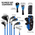 PGA TOUR® Juniors Left Handed Blue Golf Club Set by Golfgen® for Player Heights 4'8" - 5'3" | Complete Junior Golf Club Set