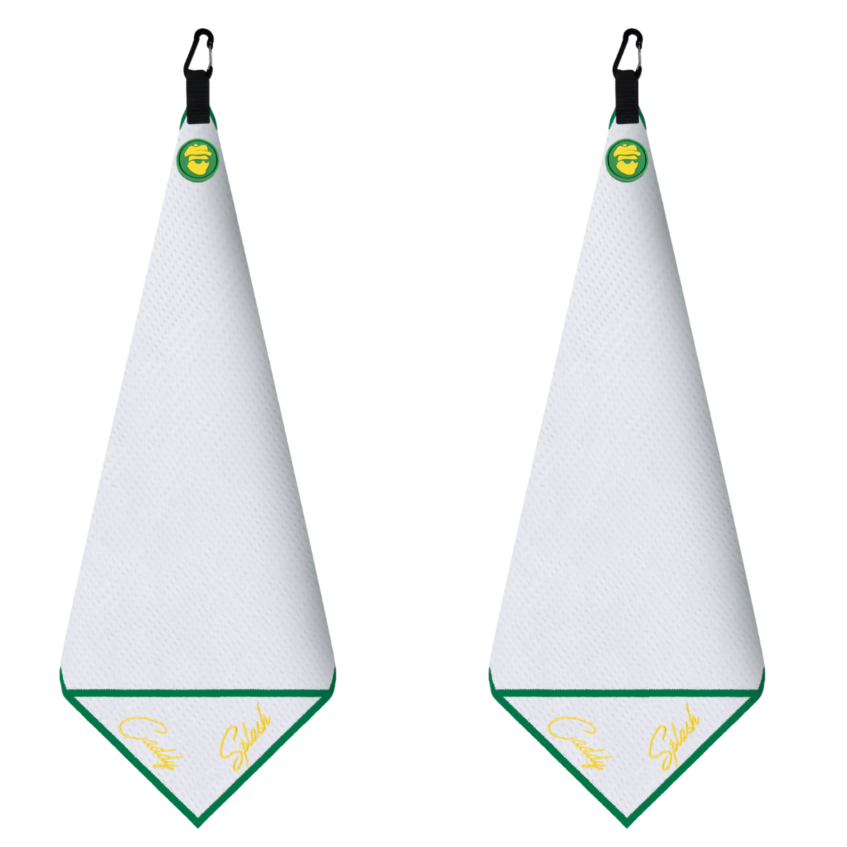 Magnetic Golf Towel with Ball Pocket - (Green/Yellow)