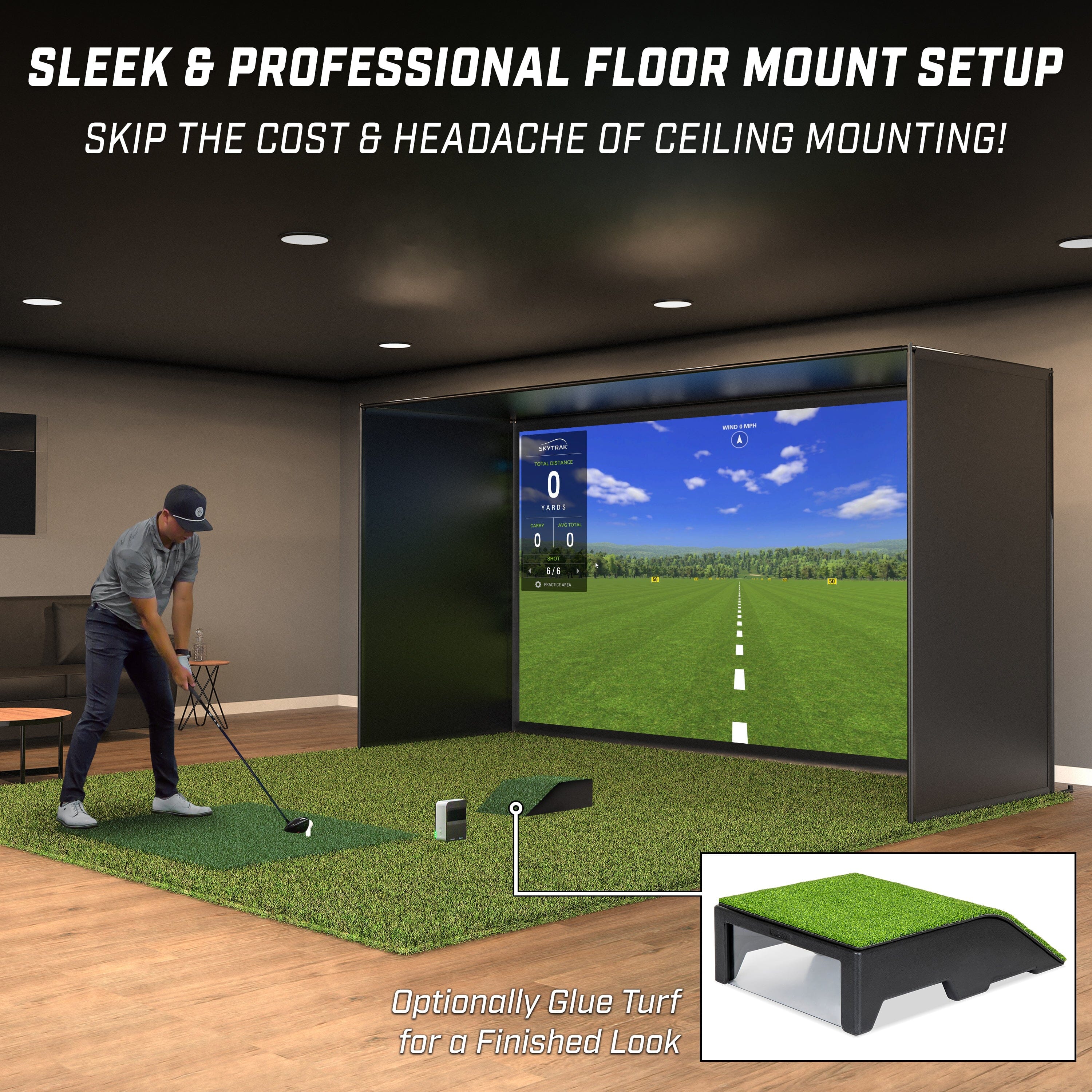 GoSports Golf Simulator Projector Cover - Floor Mounted Enclosure