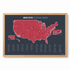 United States Push Pin Map: Top 250 Golf Courses (Red)