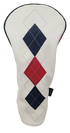 Classic Argyle Red, White & Blue Embroidered Driver Headcover by ReadyGOLF