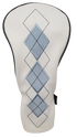 Classic Argyle Sky Blue Embroidered Driver Headcover by ReadyGOLF