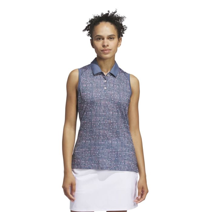 Adidas Women's Ultimate365 Printed Sleeveless Polo 24