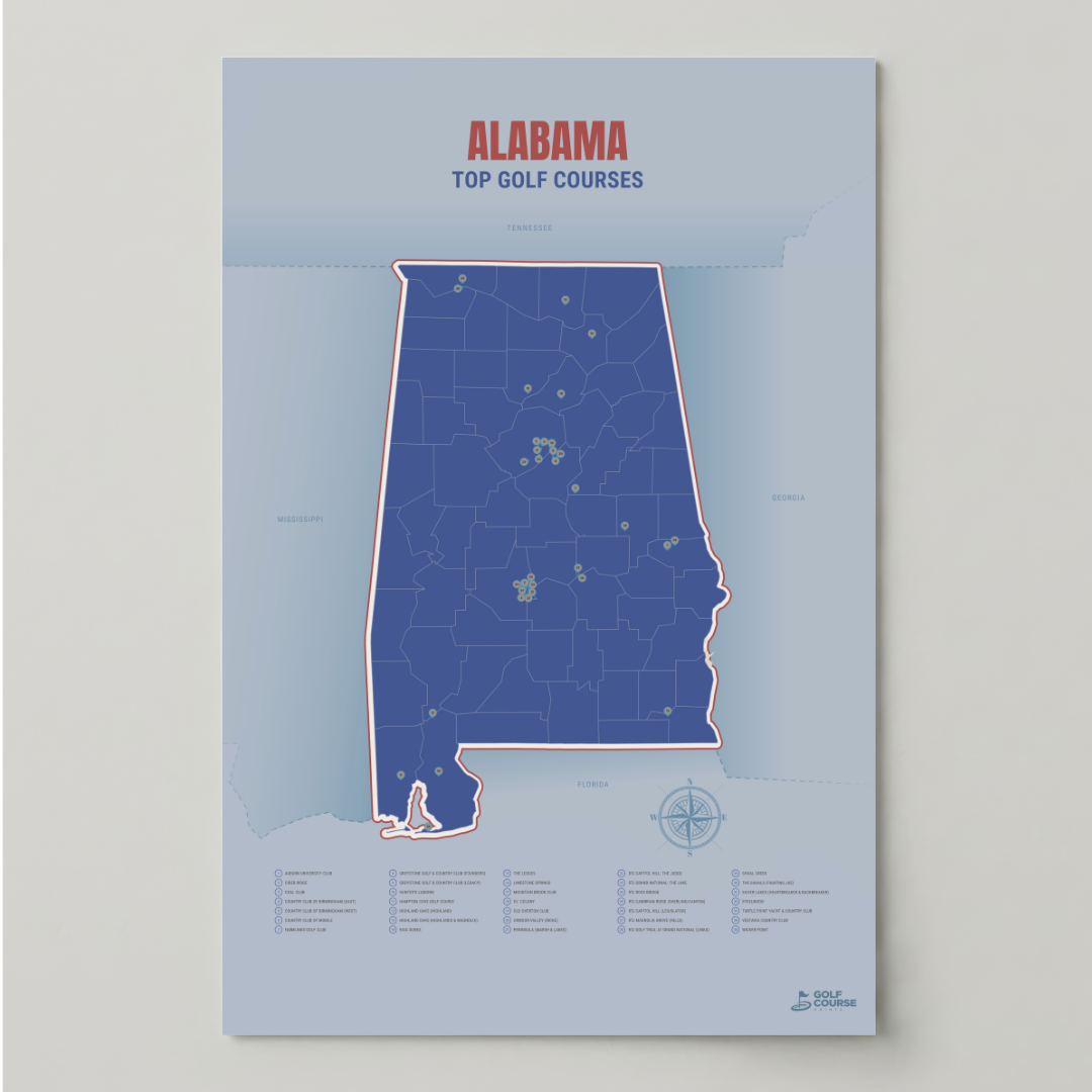 Map of Alabama Golf Courses
