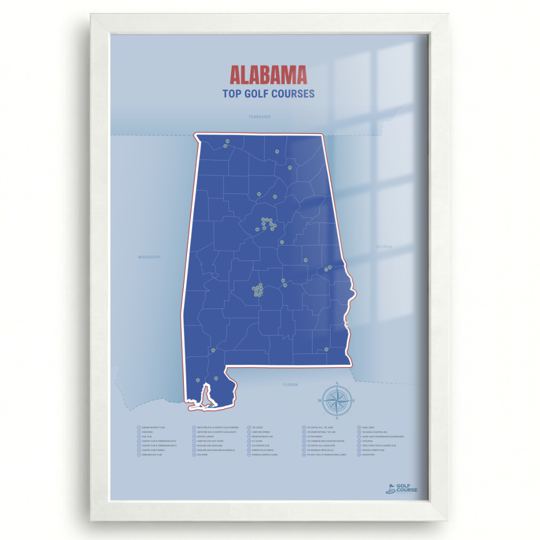 Map of Alabama Golf Courses
