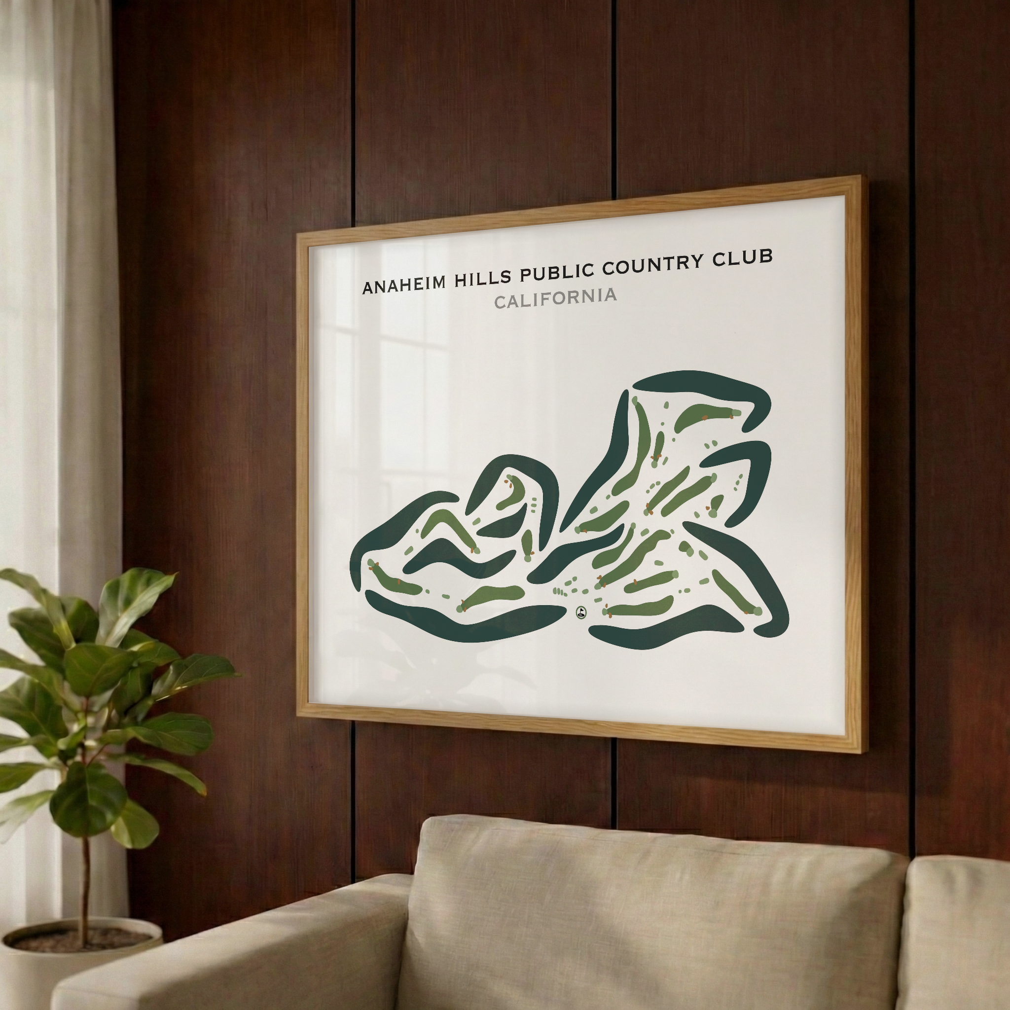 Anaheim Hills Public Country Club, California - Printed Golf Courses