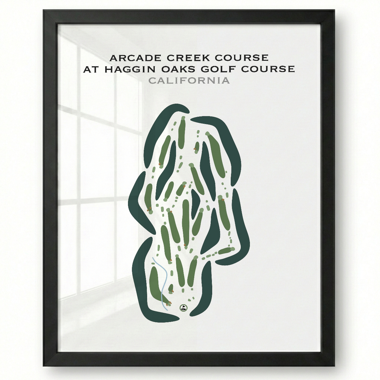 Arcade Creek Course at Haggin Oaks Golf Course, California - Printed Golf Courses