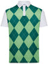 Classic Argyle Mens Golf Polo Shirt - Green & Green by ReadyGOLF