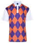 Classic Argyle Mens Golf Polo Shirt - Purple & Orange by ReadyGOLF