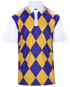 Classic Argyle Mens Golf Polo Shirt - Purple & Gold by ReadyGOLF