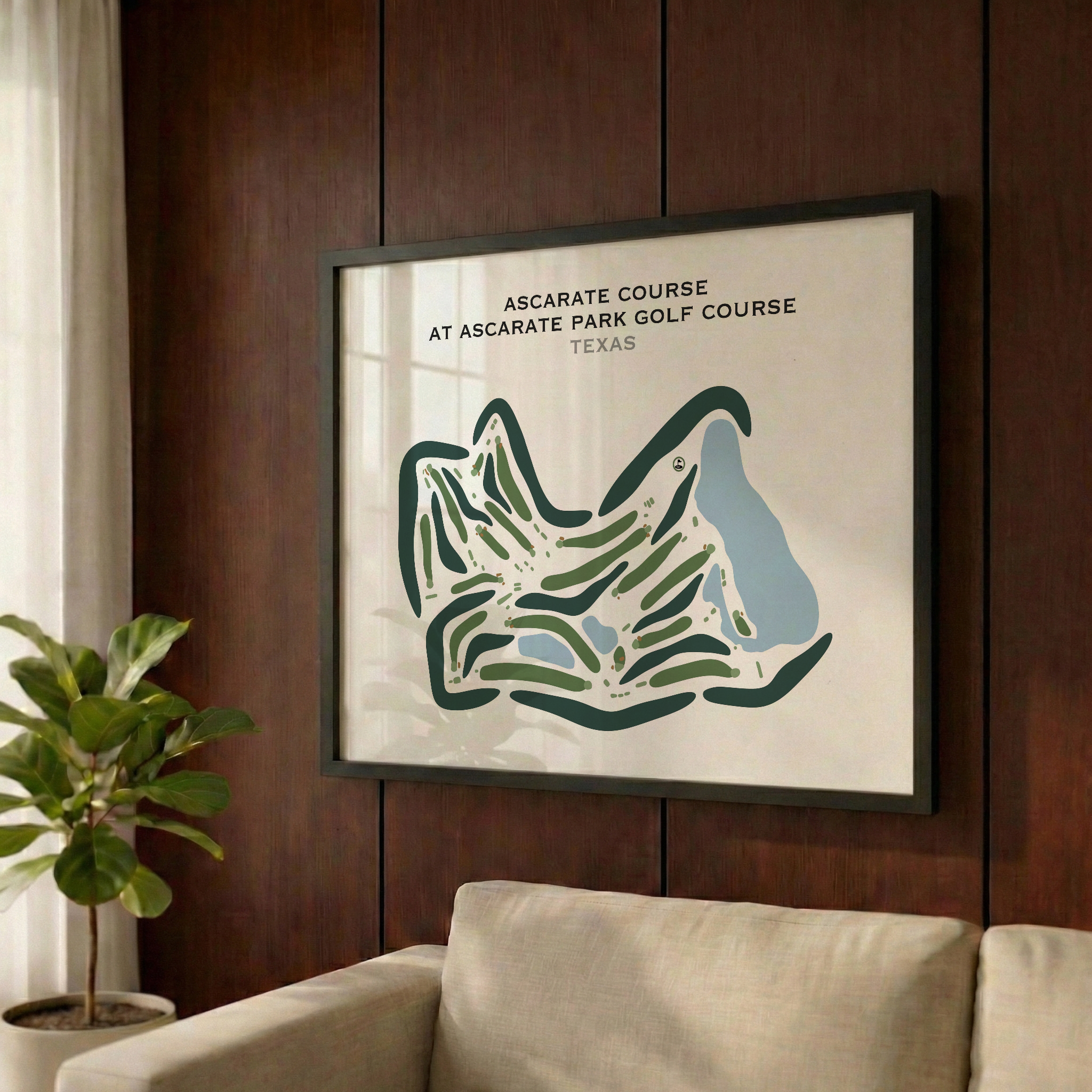 Ascarate Course at Ascarate Park Golf Course, Texas - Printed Golf Courses