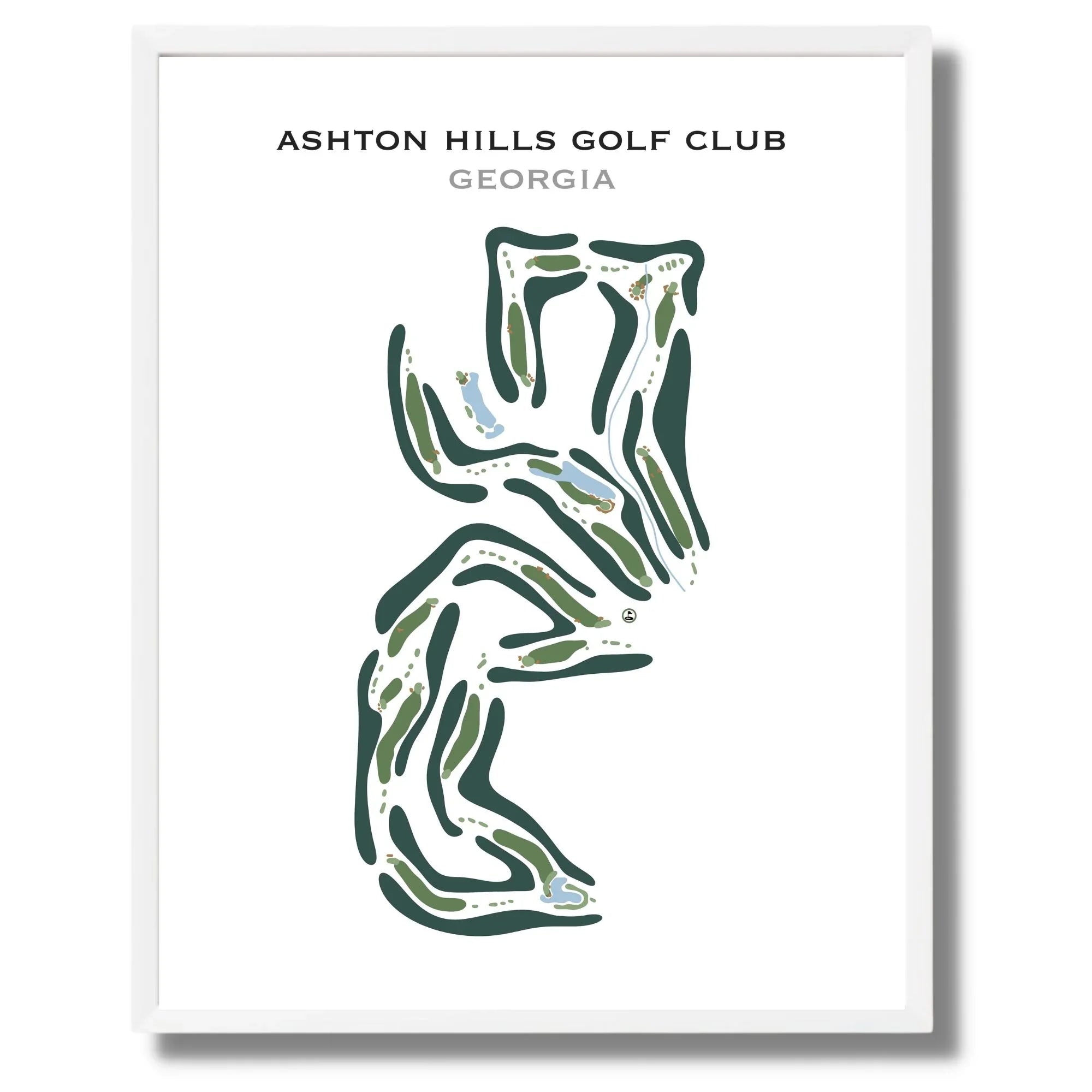 Ashton Hills Golf Club, Georgia - Printed Golf Course