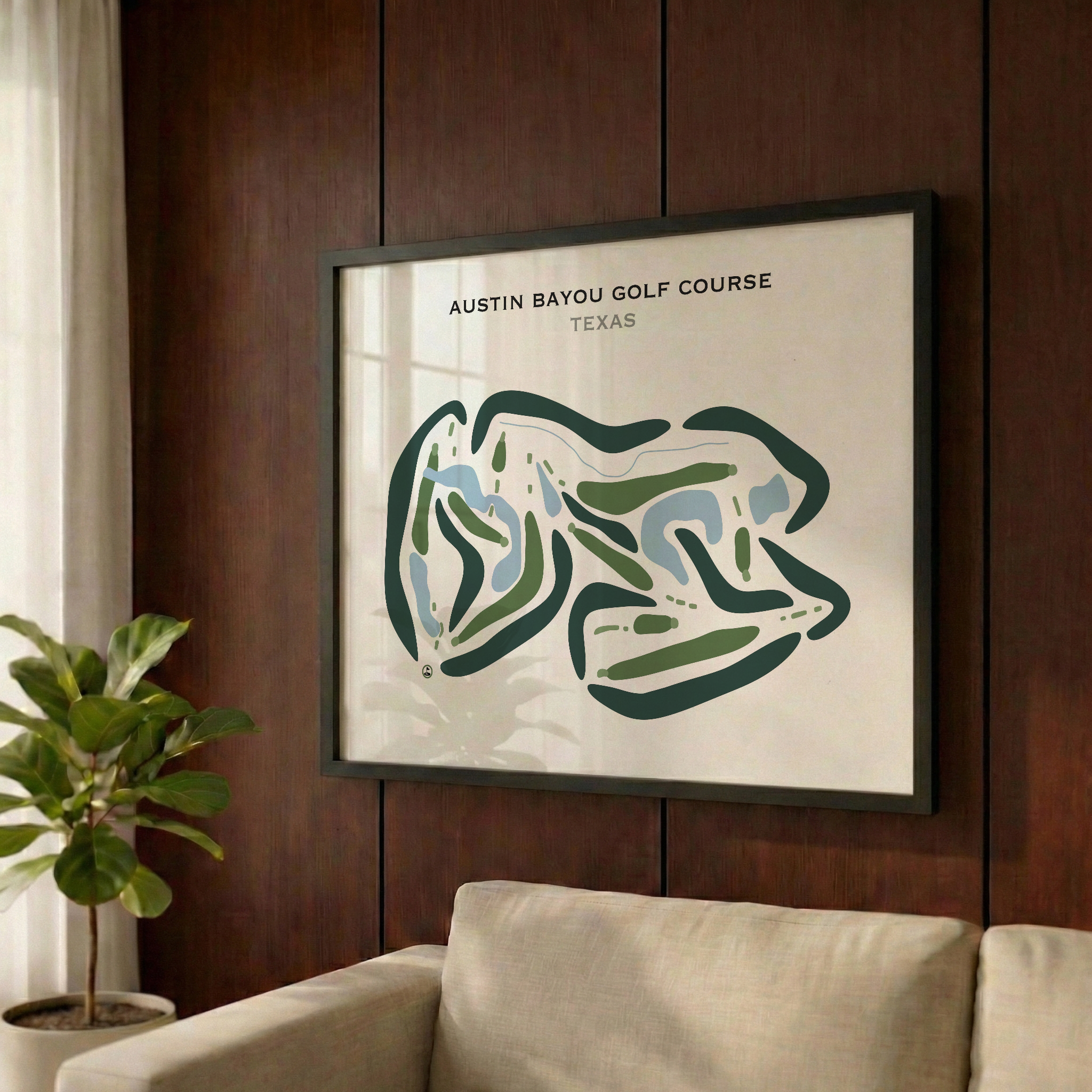 Austin Bayou Golf Course, Texas - Printed Golf Courses