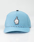 Middle Finger Baby Blue - Perforated Rope Hat