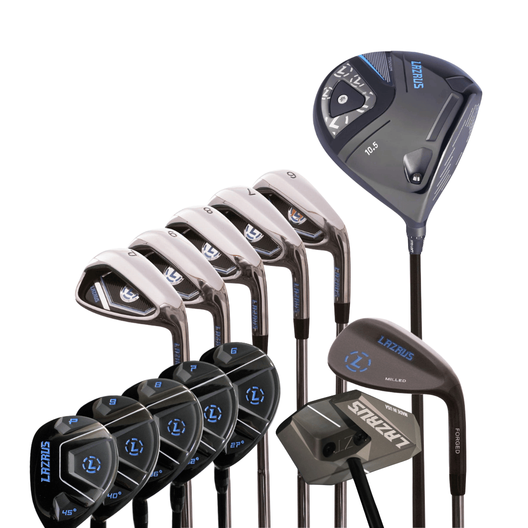 Lazrus Golf 8 pc Set - LAZ2 Driver, 6-PW Irons or 6-PW Hybrids, 52° Wedge, Putter
