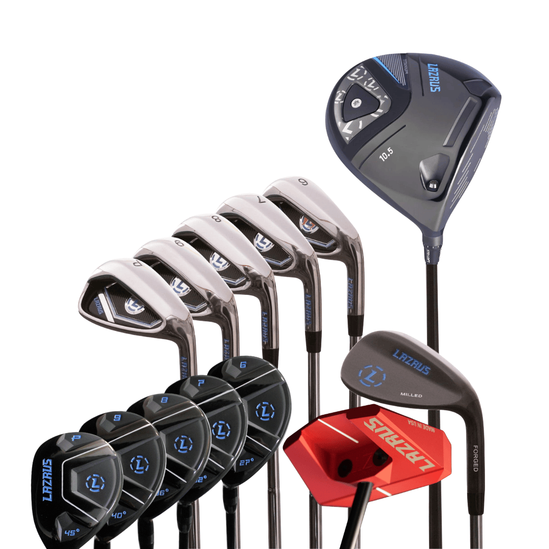 Lazrus Golf 8 pc Set - LAZ2 Driver, 6-PW Irons or 6-PW Hybrids, 52° Wedge, Putter