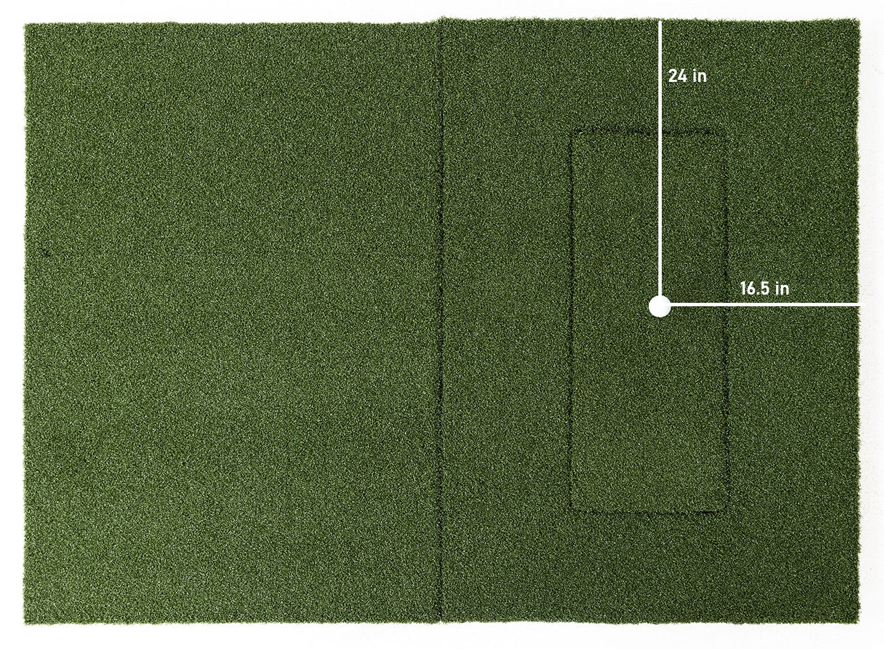 Beaver Tail Double Wide Golf Simulator Mat (4ft x 8.25ft) with the Most Realistic Hitting Strip Insert for Joint Injury Prevention