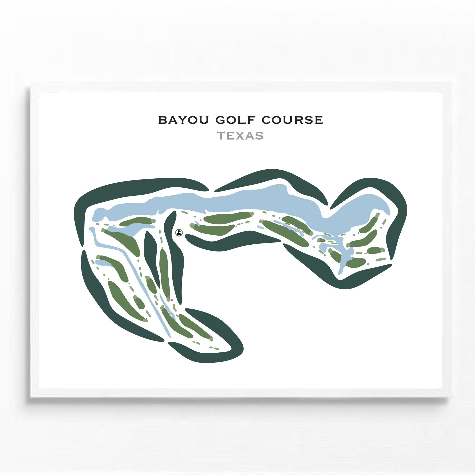 Bayou Golf Course, Texas - Printed Golf Courses