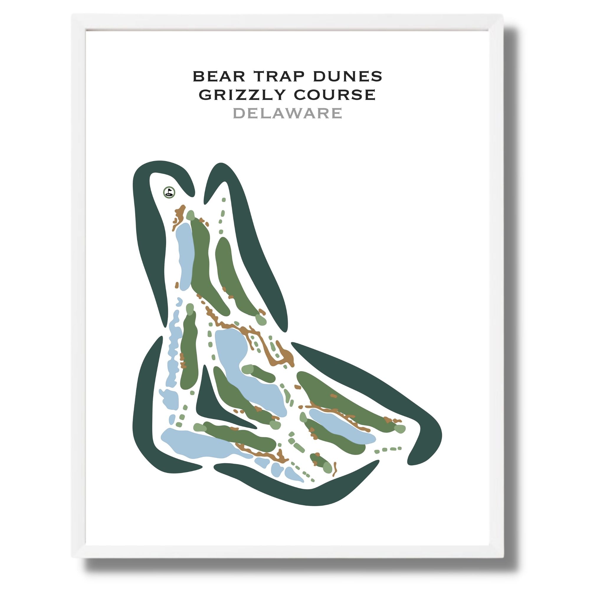 Bear Trap Dunes, Grizzly Course, Delaware - Printed Golf Courses