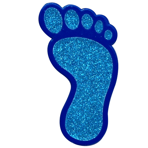 Blue Footprint Glitter Ball Marker & Hat Clip by ReadyGOLF