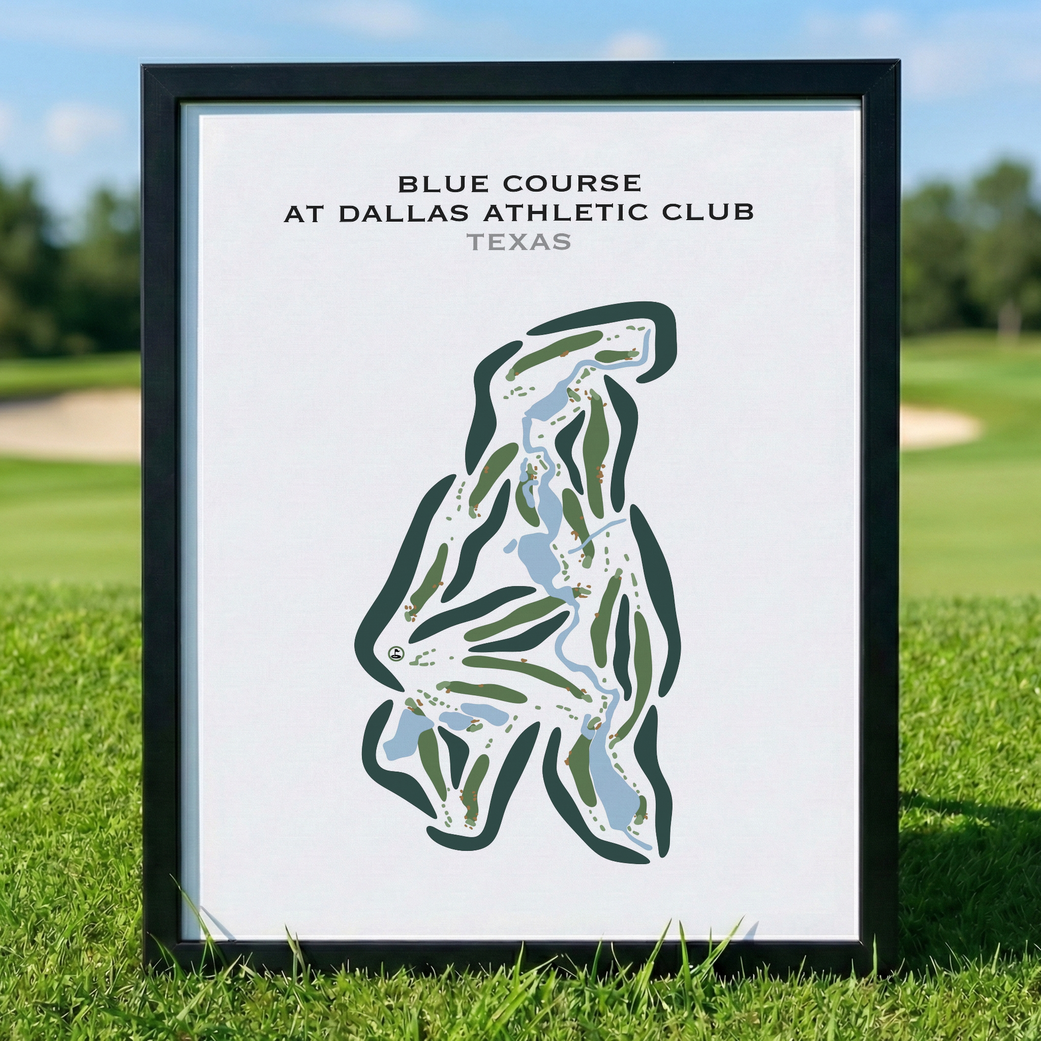 Blue Course at Dallas Athletic Club, Texas - Printed Golf Courses