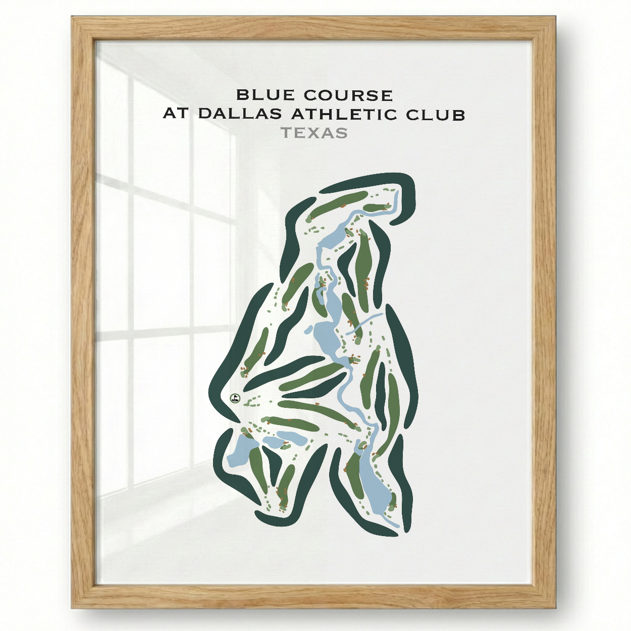 Blue Course at Dallas Athletic Club, Texas - Printed Golf Courses