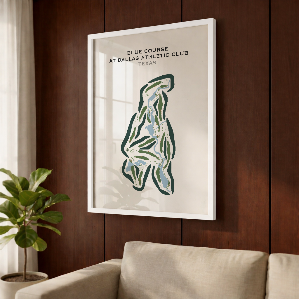 Blue Course at Dallas Athletic Club, Texas - Printed Golf Courses