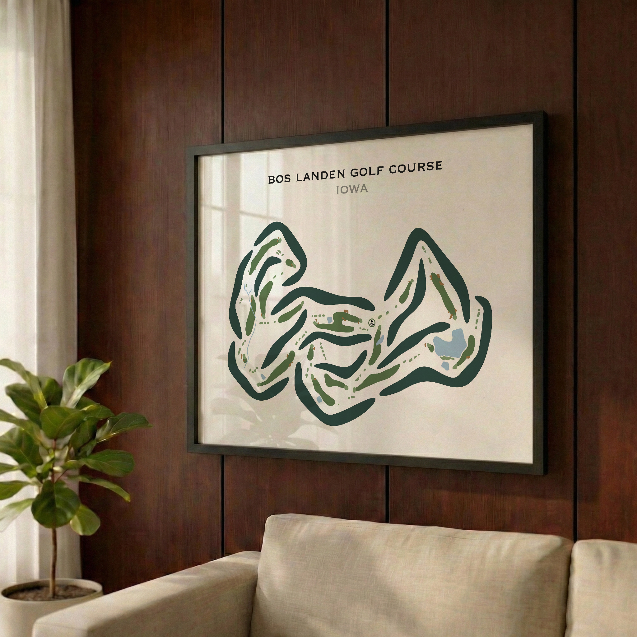 Bos Landen Golf Course, Iowa - Printed Golf Courses