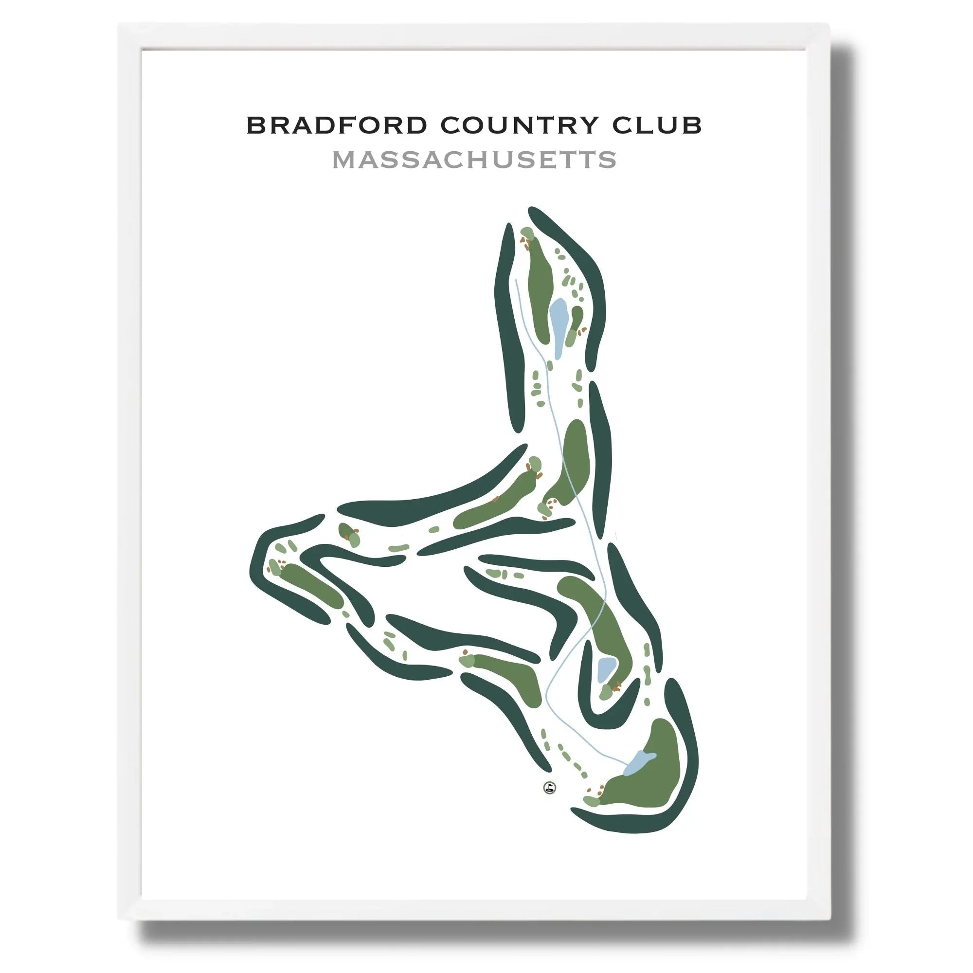 Bradford Country Club, Massachusetts - Printed Golf Course