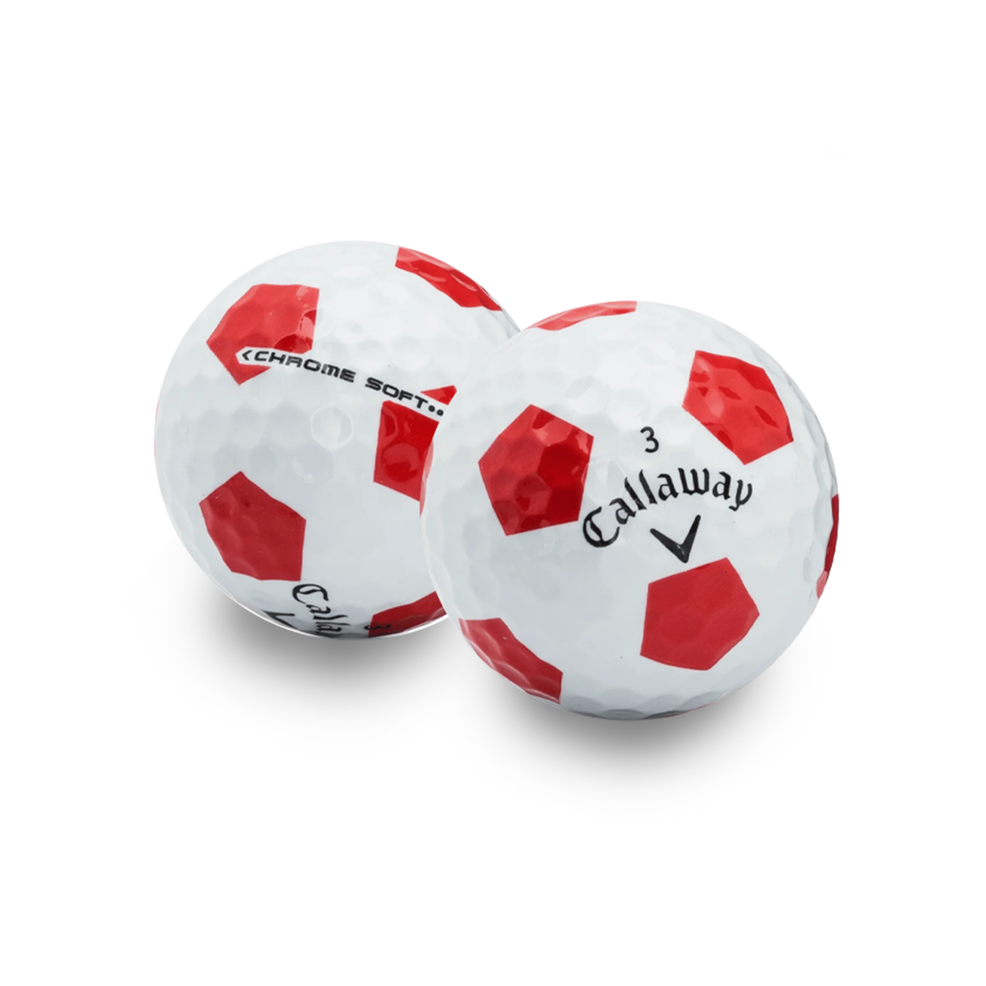 Used Callaway Chrome Soft Truvis White & Red Golf Balls - 1 Dozen