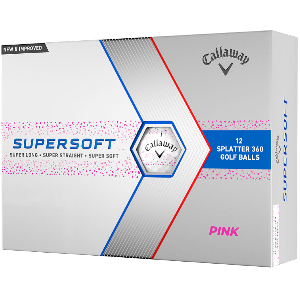 CALLAWAY 2024 SUPERSOFT SPLATTER 360 GOLF BALLS – PINK